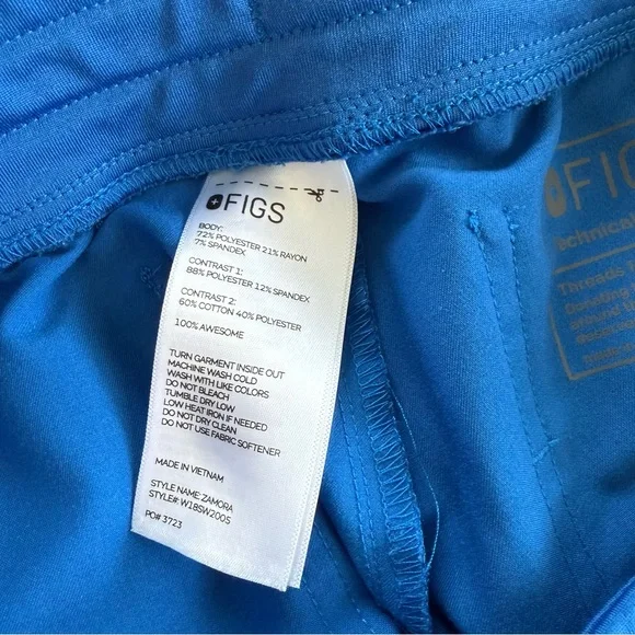 Figs Royal Blue Scrub Set, Shirt and Pants, Size Small, Technical Collection - Picture 10 of 14